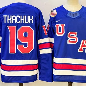 Matthew Tkachuk Team USA Hockey Nike Jersey - Blue - Size 46