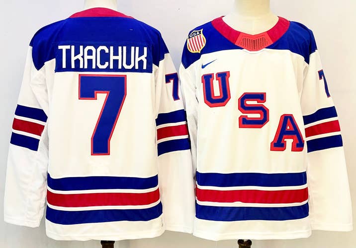 Brady Tkachuk Team USA Hockey Nike Jersey - White - Size 60