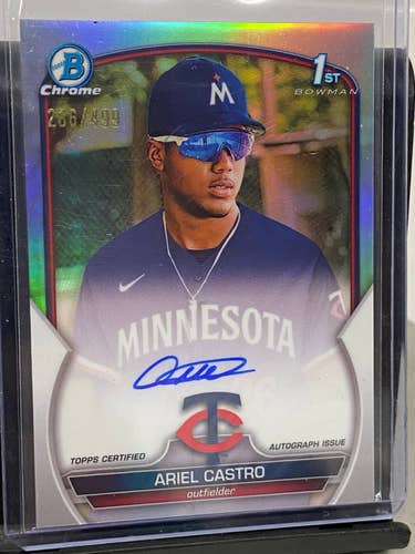 Ariel Castro Minnesota Twins 2023 Bowman Chrome RC Auto Refractor #'d 266/499