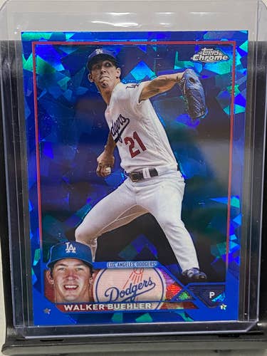 Walker Buehler Dodgers 2023 Topps Chrome Sapphire Blue Refractor #391