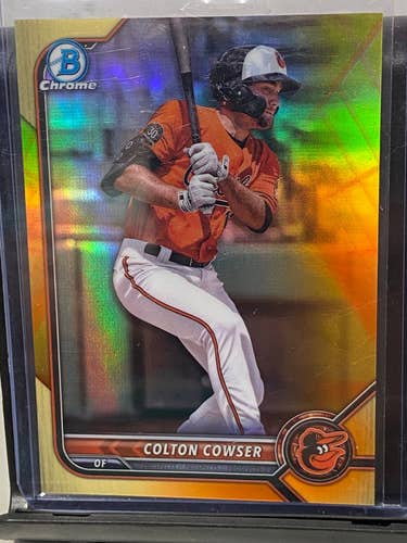 Colton Cowser Baltimore Orioles 2022 Bowman Chrome Yellow Shimmer Refractor /75