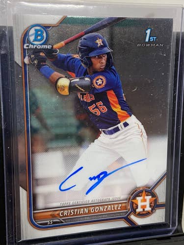 Cristian Gonzalez Houston Astros 2022 Bowman Chrome 1st Bowman Auto CPA-CG