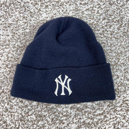 New York Yankees Hat Beanie Mens One Size Blue MLB Baseball American Needle Logo