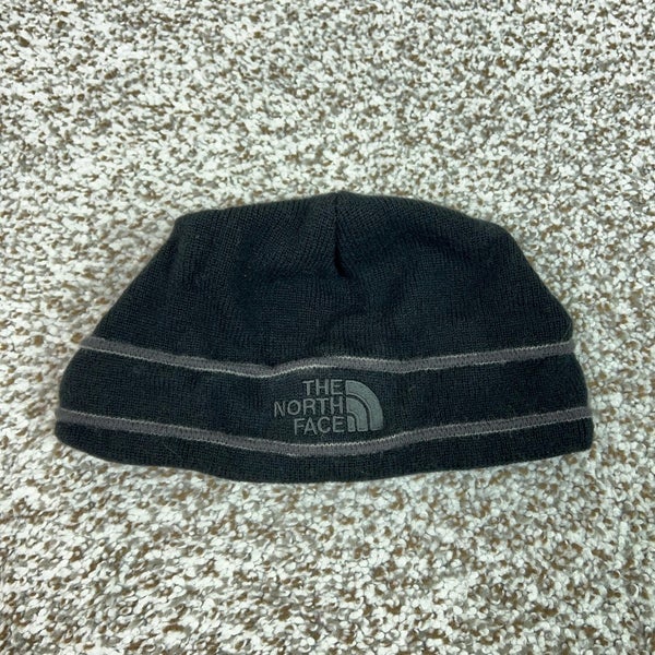 The North Face Hat Beanie Mens One Size Black Striped Fleece Lined Winter Hiking