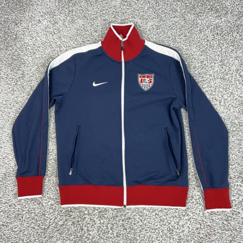 United States Jacket Mens Medium Blue Red Soccer Nike USA Training Full Zip Top