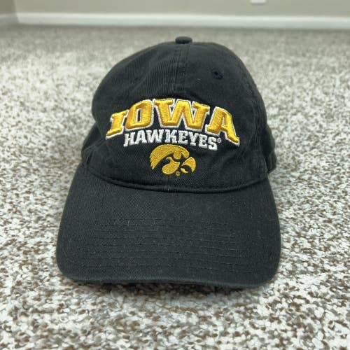 Iowa Hawkeyes Hat Cap Strap Back Mens One Size Black NCAA Football The Game