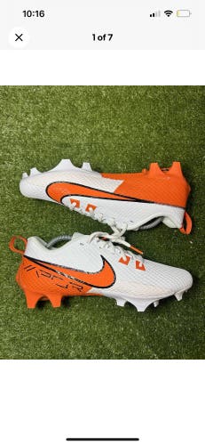 Size 10 Nike Vapor Edge Pro 360 Lacrosse Football Cleats White Orange NEW
