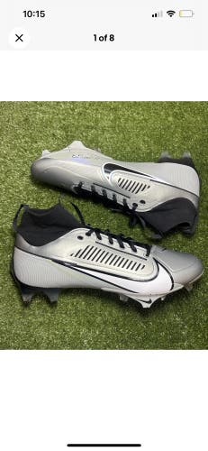 Size 12 Nike Vapor Edge Pro 360 2 Cleats Football Lacrosse Silver