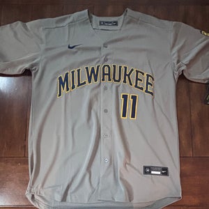 Milwaukee Brewers Jackson Chourio #11 Away Grey Jersey Adult Large NWT