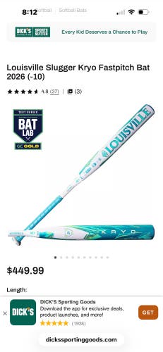 2026 Louisville Slugger Kryo Composite Bat (-11) 21 oz 32" (Used)