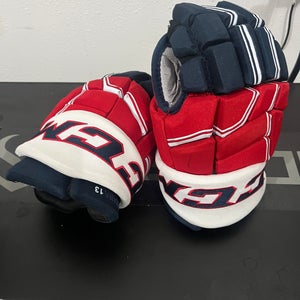 Washington Capitals CCM HGQL (Quicklite) Gloves 14" Pro Stock Vrana