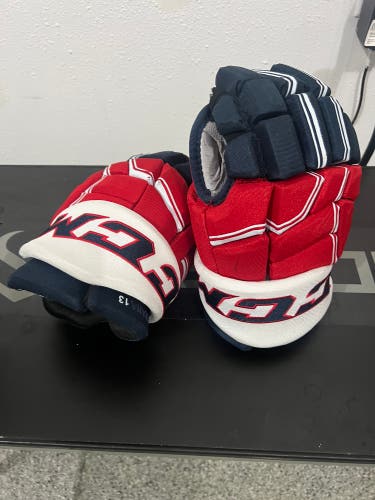 Washington Capitals CCM HGQL (Quicklite) Gloves 14" Pro Stock Vrana