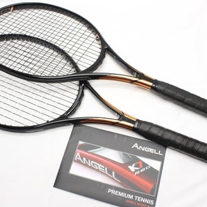 MINT PAIR: ANGELL CUSTOM TC100 310g (16X19) TENNIS RACQUET (4 1/2) SEQUENTIAL #