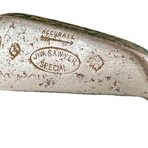 JW Sawyer Special Accurate Dot Face Mid Iron Hickory Shaft 37" RH Leather Grip