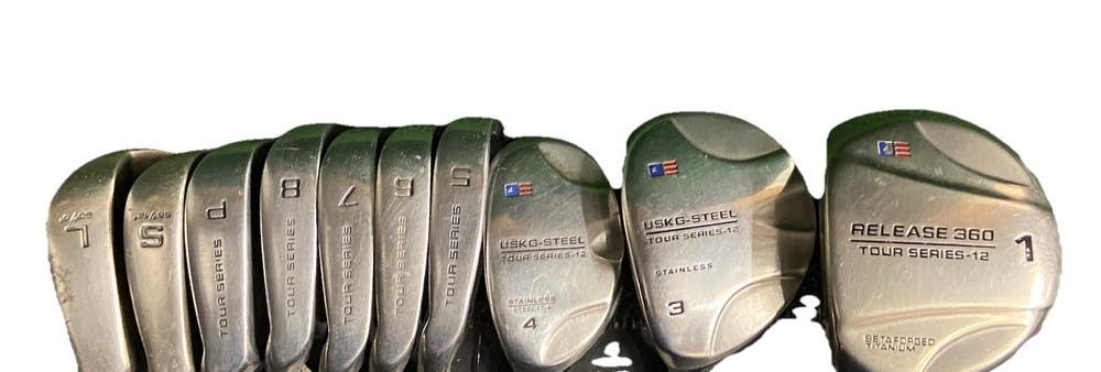 US Kids TS-12 Junior Golf Set 57" Height Youth LH 1w,3w,4h,5-8,PW,SW,LW 5i 34"