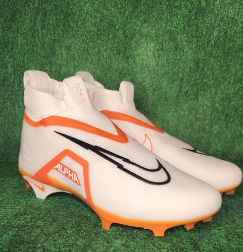 Nike Alpha Menace Elite 3 Cleat - DM1792 104 - White Orange - Size 10.5 NEW