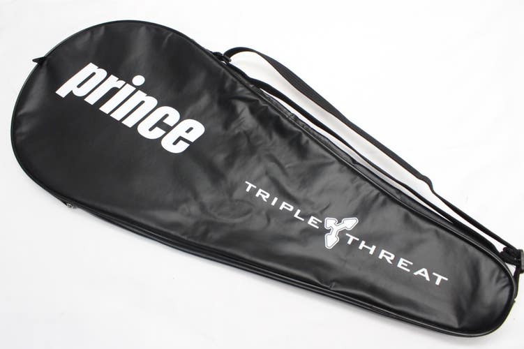 PRINCE "TRIPLE THREAT" SINGLE ZIPPERED TENNIS RACQUET COVER WITH STRAP