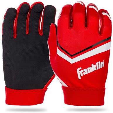 New SHOKTAK YTH LG BK/RD FOOTBALL GLOVES 11860-FRA28311F4