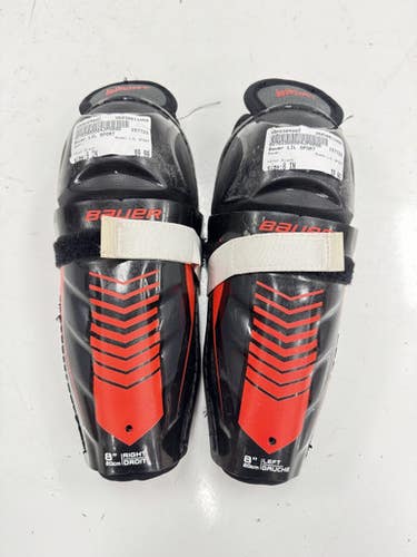 Used Bauer LIL SPORT Youth Shin Guards Black 8" 11860-S000304882