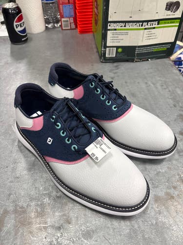 Used Foot Joy Mens Golf Shoes White Senior 8.5 11337-S000480145