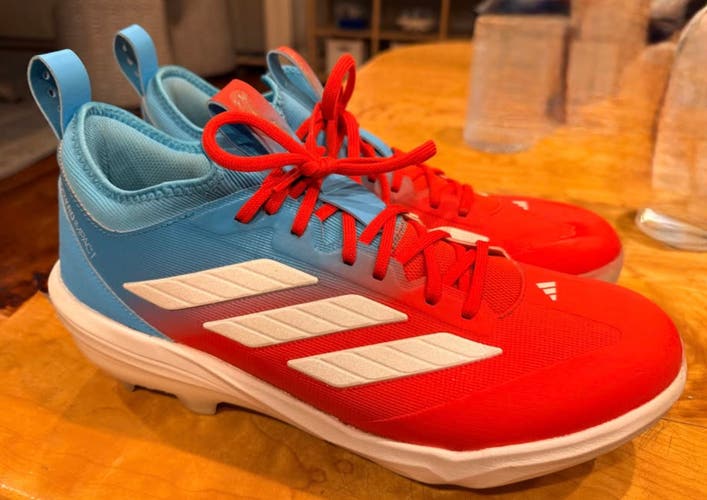 Adidas Adizero Impact Candy Blue/Red TPU Baseball Cleats Men's Size M 11.5 (Like New- Used)