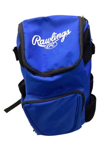 Used Rawlings 2 BAT BACKPACK BB/SB Player Carry Bag Royal Blue 11347-S000264838