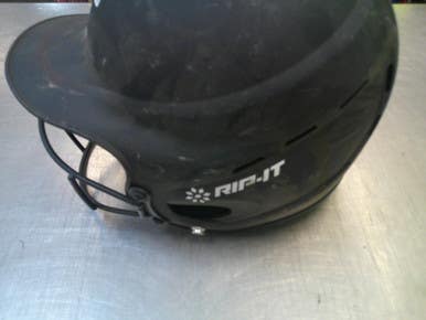 Used RIP-IT HELMET W/ MASK Batting Helmet w/Mask Black MD 11339-S000199159