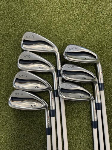 Ping G LE 3 Iron Set 6-PW+UW+SW Red Dot ULT 250 Ladies Graphite Womens RH