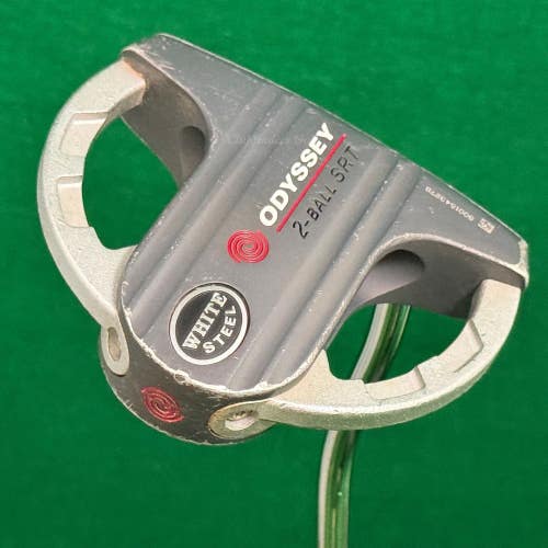 Odyssey White Steel 2-Ball SRT 33" Double-Bend Putter W/ Super Stroke