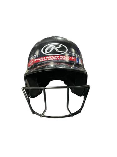 Used Rawlings BLK HELMET 6 1/4-6 7/8 Batting Helmet w/Mask Black One Size 11834-S000047337