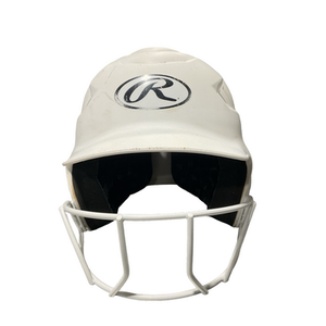 Used Rawlings SB HELMET MASK Batting Helmet w/Mask White SM 11834-S000047327
