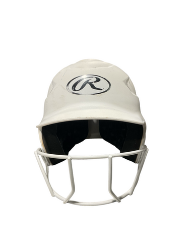 Used Rawlings SB HELMET MASK Batting Helmet w/Mask White SM 11834-S000047327