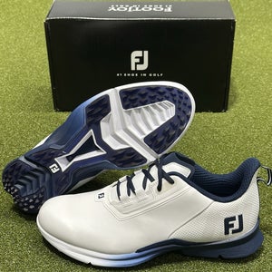 FootJoy FJ Fuel Mens Spikeless Golf Shoes 55422 White/Blue Choose Size NEW!