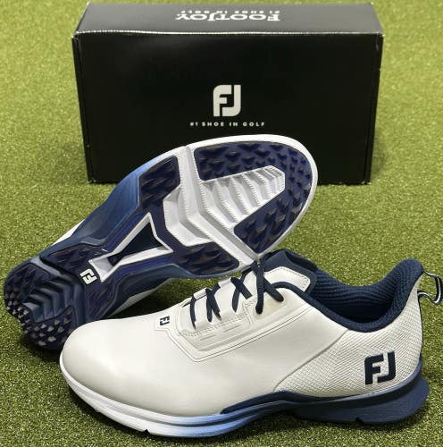 FootJoy FJ Fuel Mens Spikeless Golf Shoes 55422 White/Blue Choose Size NEW!
