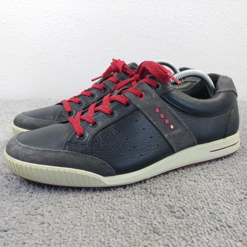 Ecco Street Premiere Spikeless Golf Shoes Mens Size 43 EU Sneakers Low Black Red