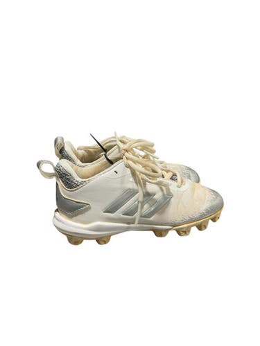 Used Adidas GRY/WHT CLEATS BB/SB Cleats Grey Youth 12.0 11834-S000044707