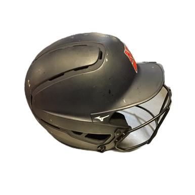 Used Mizuno B6 Baseball Batting Helmet w/Mask Navy Blue S/M 11730-S000069915
