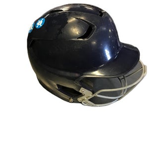 Used Easton Z5 Batting Helmet w/Mask Navy Blue One Size 11730-S000069911
