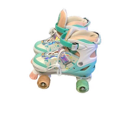 Used Junior Roller Quad Skates White Adjustable 11730-S000069983