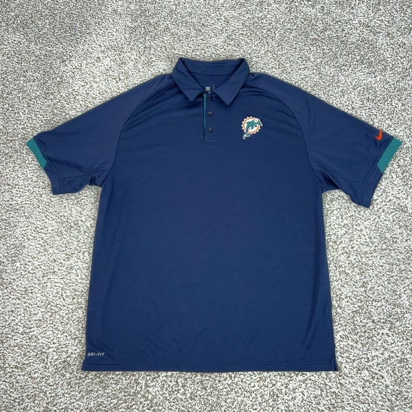 Miami Dolphins Shirt Mens XL Blue NFL Football Nike Dri Fit Team Issued Coach