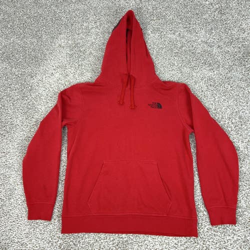 The North Face Hoodie Mens Large Red Pullover Fleece Sweatshirt Logo Outdoor