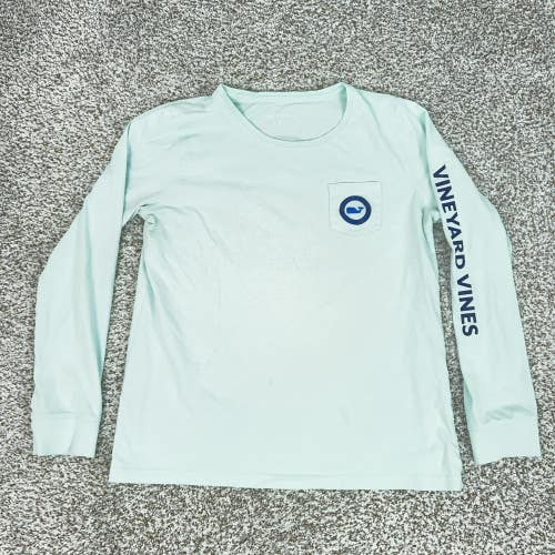 Vineyard Vines Shirt Mens Medium Green Long Sleeve Whale Graphic Tee T Preppy