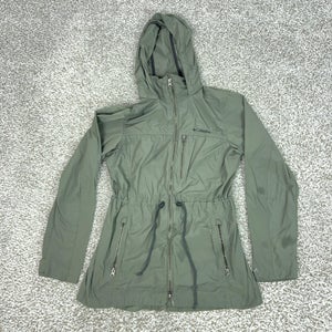 Columbia Coat Womens Small Green Hooded Lightweight Parka Zip Pockets Outdoor