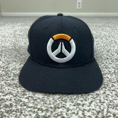 Overwatch Hat Cap Snap Back Mens One Size Black Logo Blizzard Video Game Geek