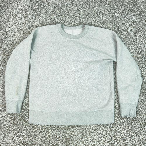 Lululemon Sweatshirt Mens Medium Gray Crewneck Fleece Pullover Logo Raglan Top