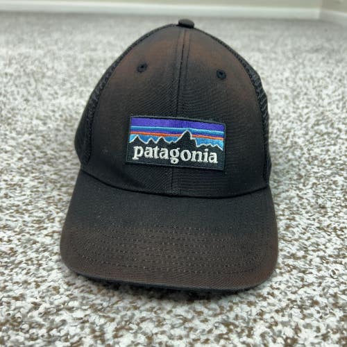 Patagonia Hat Cap Snap Back Mens One Size Black Mesh Trucker Logo Outdoor Hiking