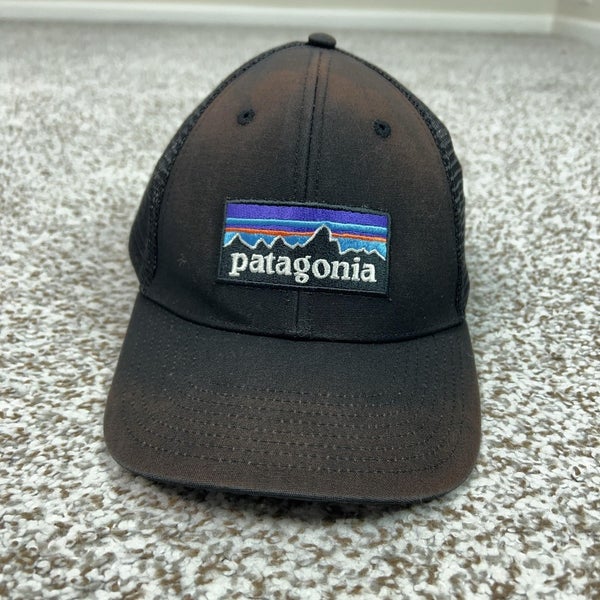 Patagonia Hat Cap Snap Back Mens One Size Black Mesh Trucker Logo Outdoor Hiking