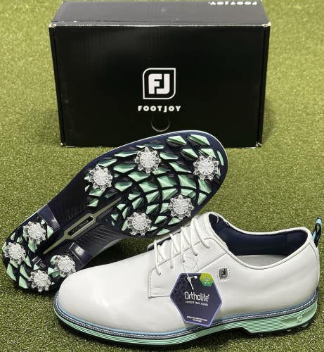 FootJoy DryJoys Premiere Series Field Golf Shoes 54557 White/Mint 9 Medium NEW