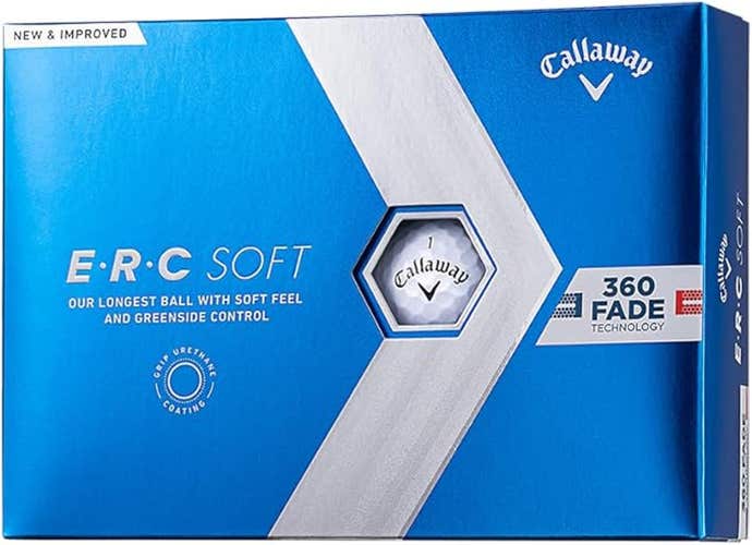 Callaway ERC Soft 360 Fade Golf Balls (White, 12pk) 1dz 2023 NEW