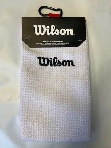 Wilson Staff Microfiber Tri-Fold Towel 2021 (White, 16" x 21") Golf NEW